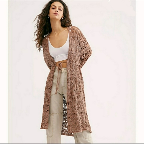 Free People Sweaters - Free People Crochet Duster Cardigan